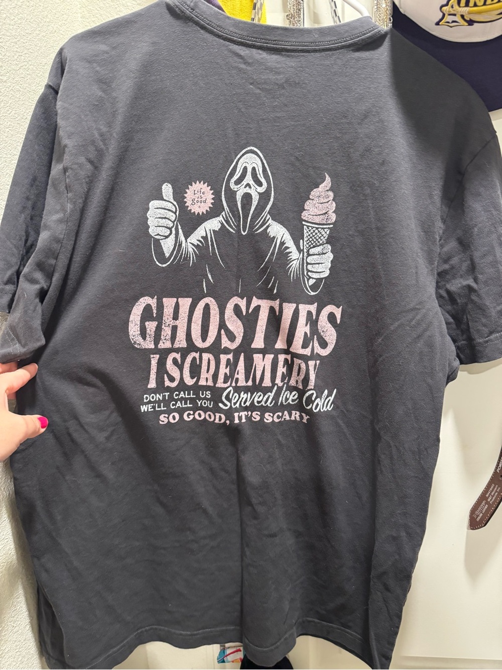 Ghosties Ice Creamery Graphic Tee - Black/Pink